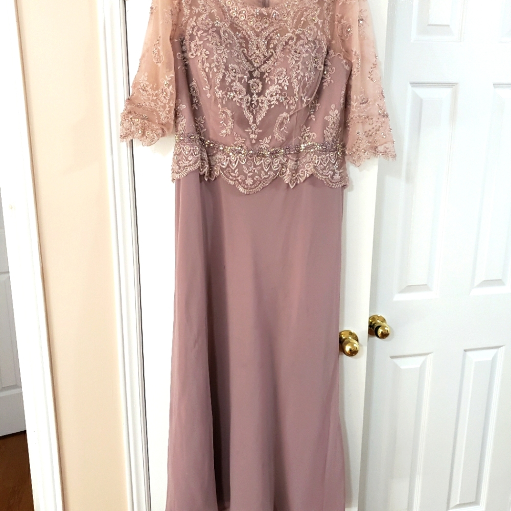 Light Pink Cameron Blake Floor Length Gown